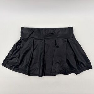 BodyRage Skirt Women Small Black Faux Leather Pleated Mini Skater Clubwear Rave
